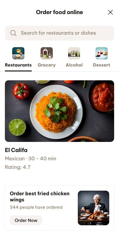 A preview of a custom on-demand app